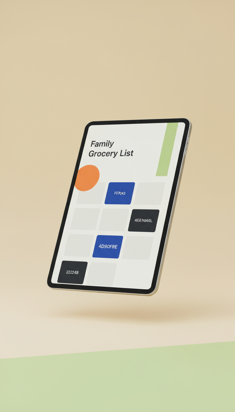 Family Grocery List Digital Template