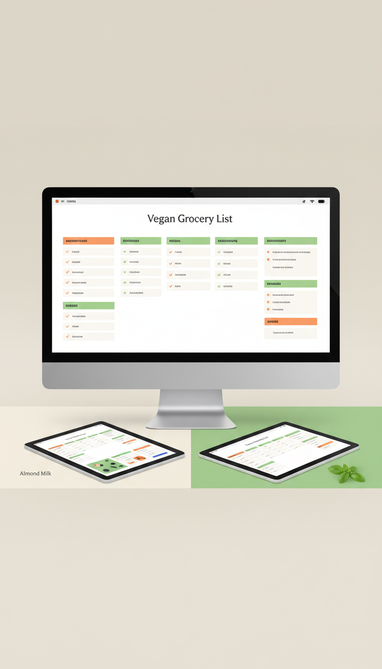 Vegan Grocery List Digital Template
