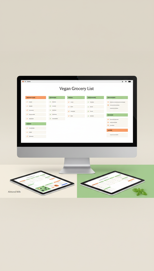 Vegan Grocery List Digital Template